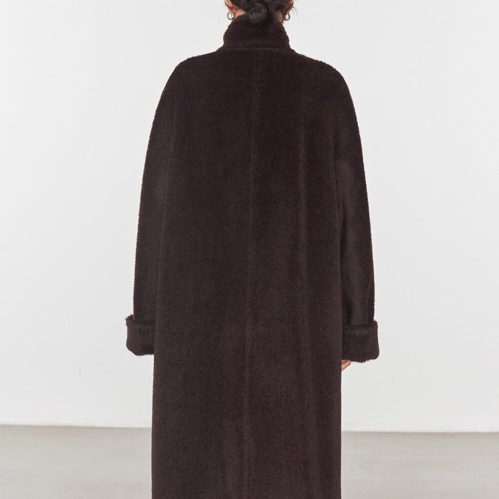 CHICJOC Vintage-Style Multi-Wear Collar Long Coat size 36 - Picture 6 of 16